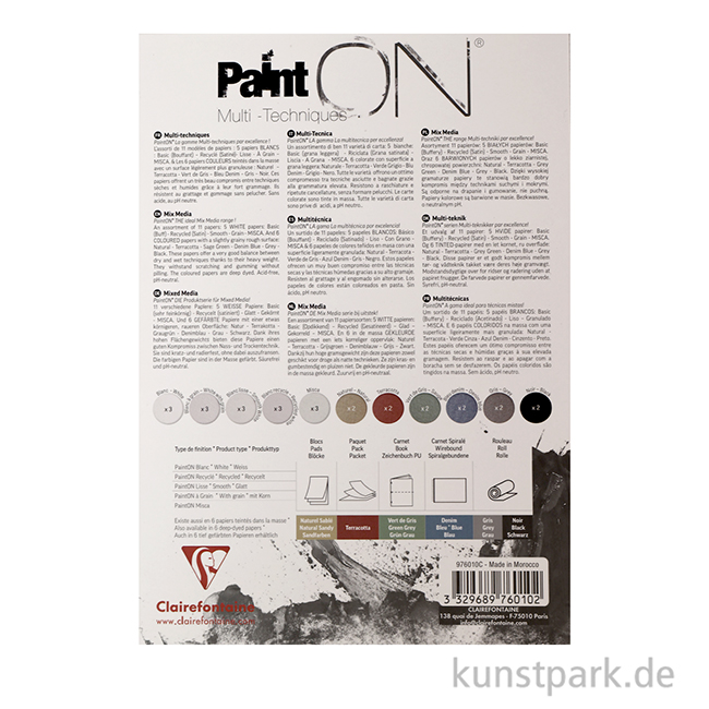 Artikelbild 2 des Artikels “Clairefontaine Paint'ON Papier, Mixed Media, MIX 11, 250g, 27 Blatt “