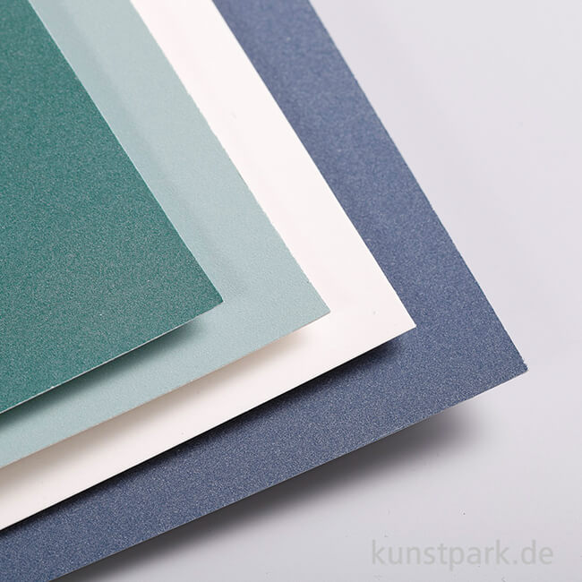 Artikelbild 2 des Artikels “Clairefontaine Pastelmat - 4-farbig Dunkelgrün, Hellgrün, Dunkelblau, Weiß, 24 x 30 cm “