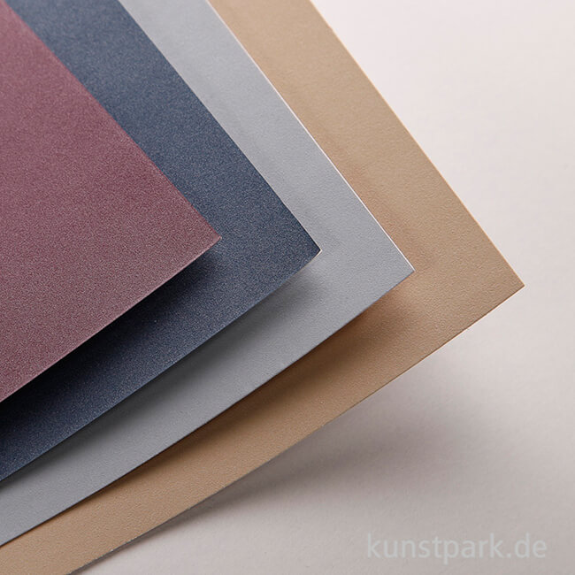 Artikelbild 2 des Artikels “Clairefontaine Pastelmat - 4-farbig Weinrot, Dunkelblau, Hellblau, Sand, 24 x 30 cm “