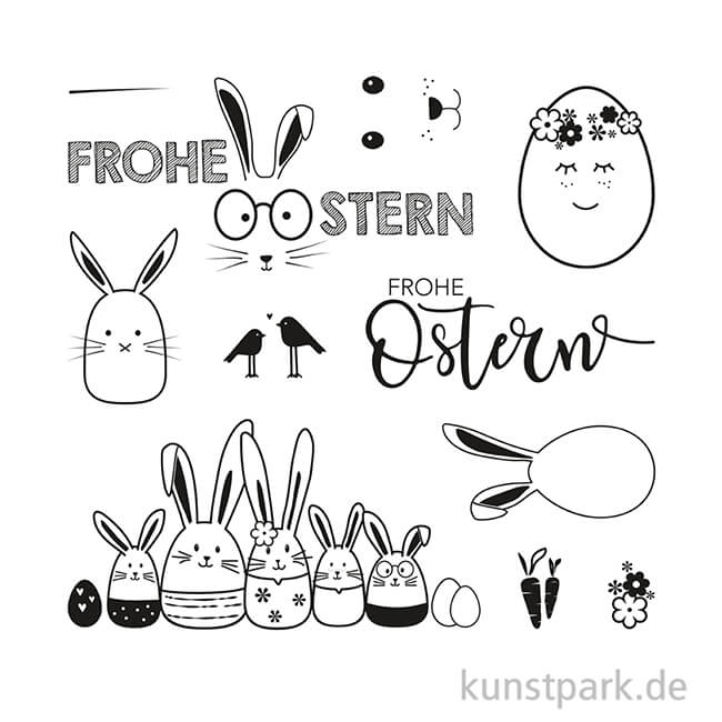 Artikelbild 2 des Artikels “Clear Stamps - Frohe Ostern, 102,5 x 97 mm, 11 Motive “