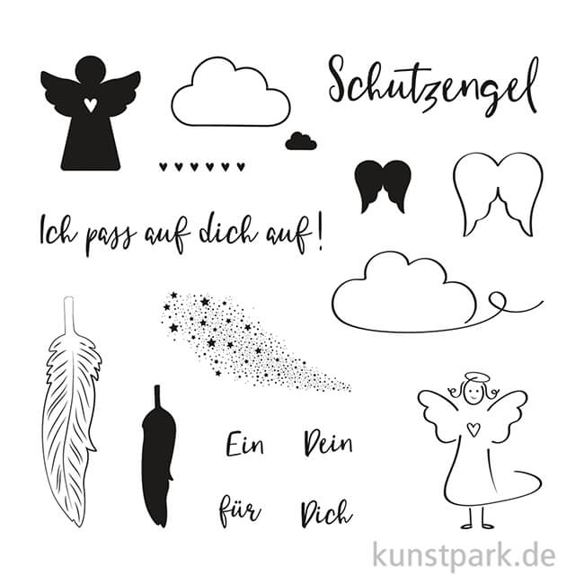 Artikelbild 2 des Artikels “Clear Stamps - Schutzengel, 102,5 x 97 mm, 16 Motive “