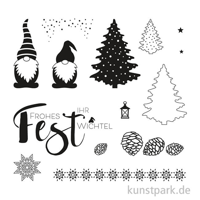 Artikelbild 2 des Artikels “Clear Stamps - Wichtelweihnacht, 102,5 x 97 mm, 14 Motive “