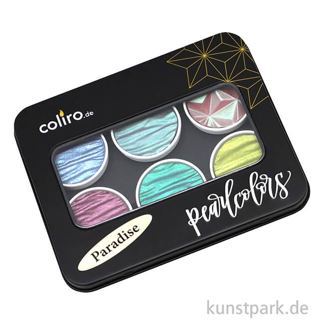 Artikelbild 2 des Artikels “COLIRO Pearl Colors - 6 Perlglanzfarben im Metallkasten, Paradise “