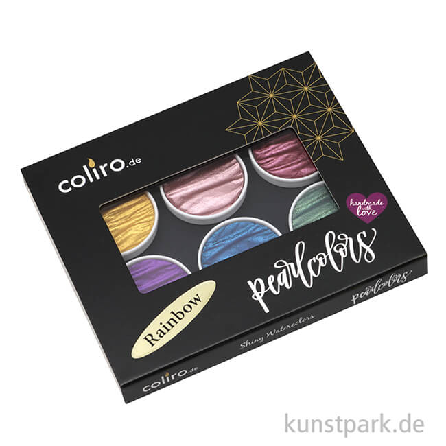 Artikelbild 2 des Artikels “COLIRO Pearl Colors - 6 Perlglanzfarben im Metallkasten, Rainbow “