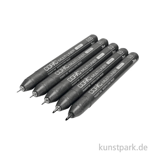 Artikelbild 2 des Artikels “COPIC Multiliner Set - Schwarz, 5 Strichstärken, 0,05-0,8 mm “