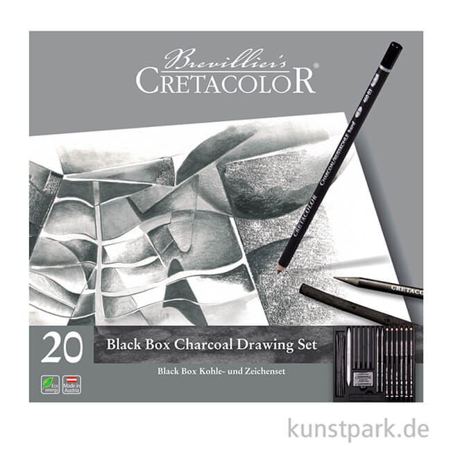 Artikelbild 2 des Artikels “Cretacolor BLACK BOX - 20 teiliges Kohleset im Metalletui “