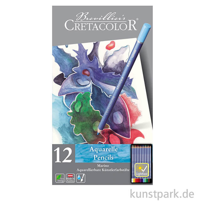 Artikelbild 2 des Artikels “Cretacolor MARINO Aquarellstifte - 12 Farben sortiert im Metalletui “