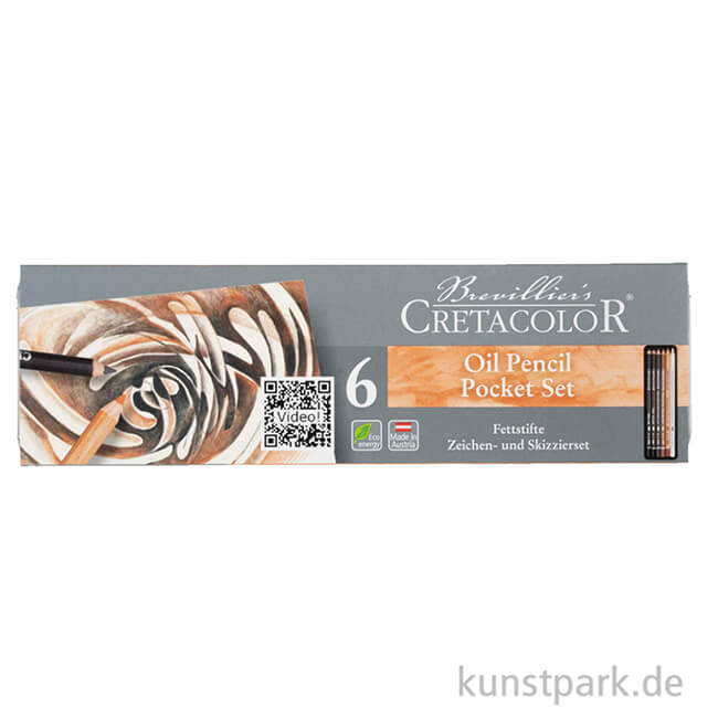 Artikelbild 2 des Artikels “Cretacolor Oil Pencils Künstlerstifte, fett - 6er Set im Metalletui “