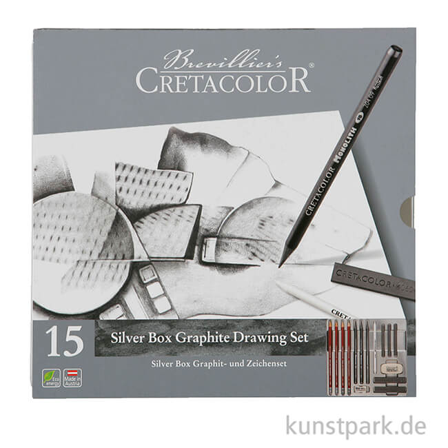 Artikelbild 2 des Artikels “Cretacolor SILVER BOX Metalletui, 15 teiliges Graphitset “