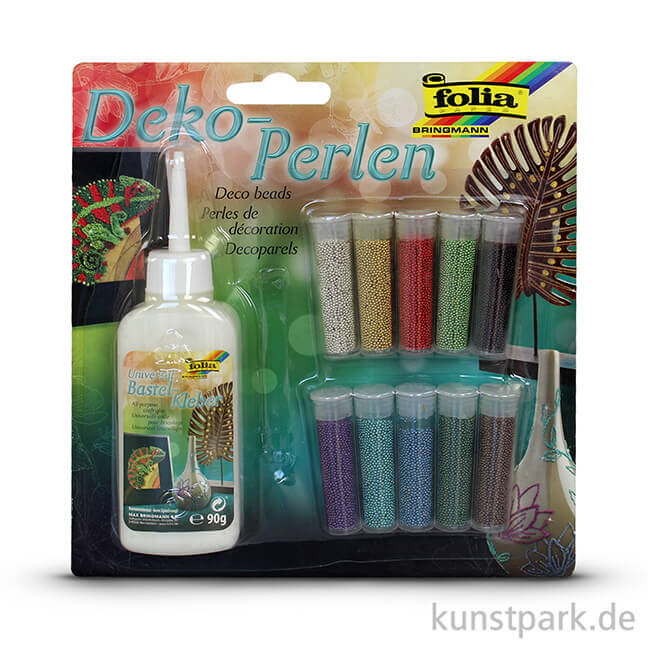 Artikelbild 2 des Artikels “Dekoperlen-Set, 10 Dosen sortiert, inklusive Kleber “