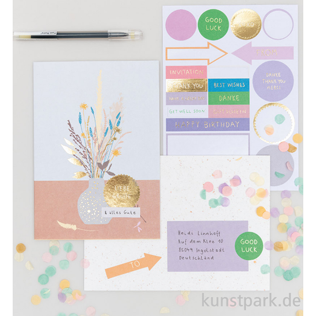 Artikelbild 2 des Artikels “DIY Card - Transformation, Vase mit Blumen mit viel Zubehör “