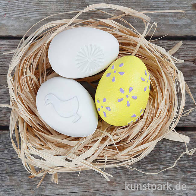 Artikelbild 2 des Artikels “Eier aus Kunststoff mit geprägter Oberfläche, 6 cm, 12 Stück sortiert “