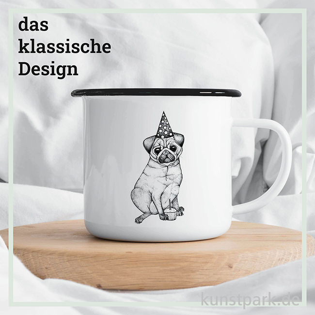 Artikelbild 2 des Artikels “Emailletasse - Mops, 300 ml “