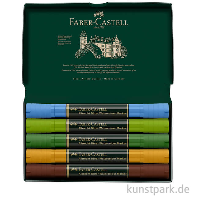 Artikelbild 2 des Artikels “Faber-Castell ALBRECHT DÜRER, 5 Aquarellmarker als Plein Air-Set “