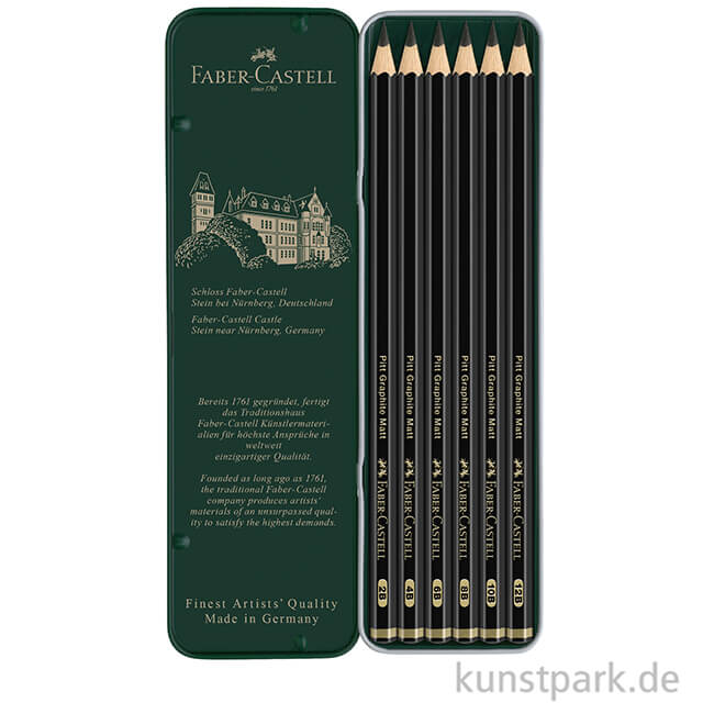 Artikelbild 2 des Artikels “Faber-Castell PITT Graphite Matt - 6 Stifte im Metalletui “