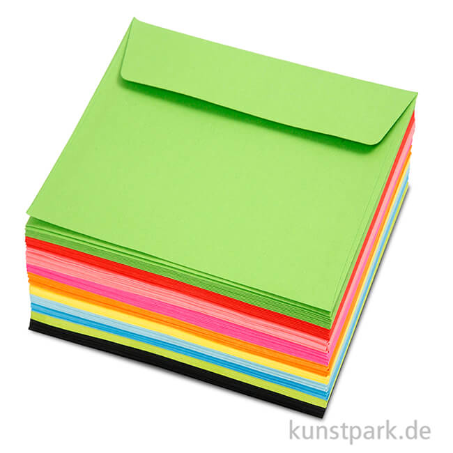 Artikelbild 2 des Artikels “Farbige Briefumschläge, 16x16 cm, 80 g, 50 Stück sortiert “