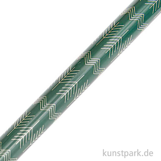 Artikelbild 2 des Artikels “Geschenkpapier - Dunkelgrün mit goldenen Zacken, 200 x 70 cm “