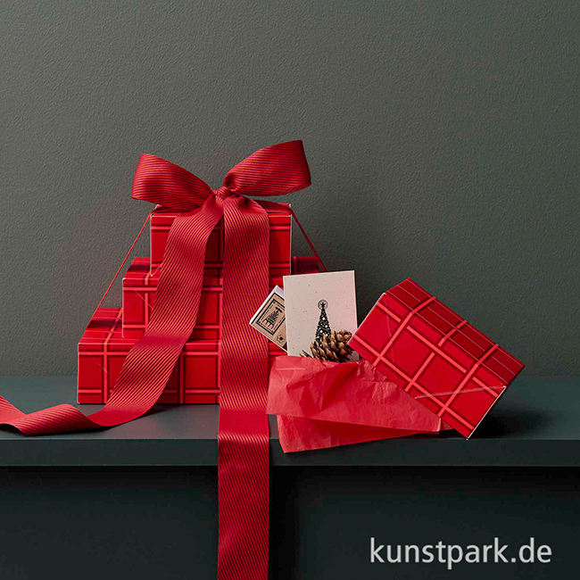 Artikelbild 2 des Artikels “Geschenkschachtel Set - Raster, Rot, 4 Stück “