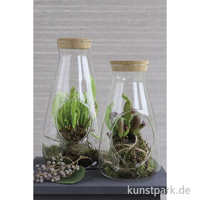 Artikelbild 2 des Artikels “Glasflasche mit Öffnung + Korkdeckel, Durchmesser 12 cm, Höhe 22 cm “