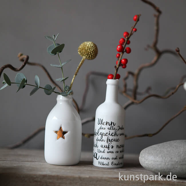 Artikelbild 2 des Artikels “Good old friends - Mini Flaschenvase, Winter, Neues Jahr “