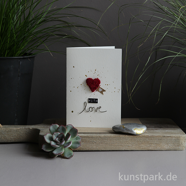 Artikelbild 2 des Artikels “Good old friends - PompPomkarte, Rotes Herz, With love “