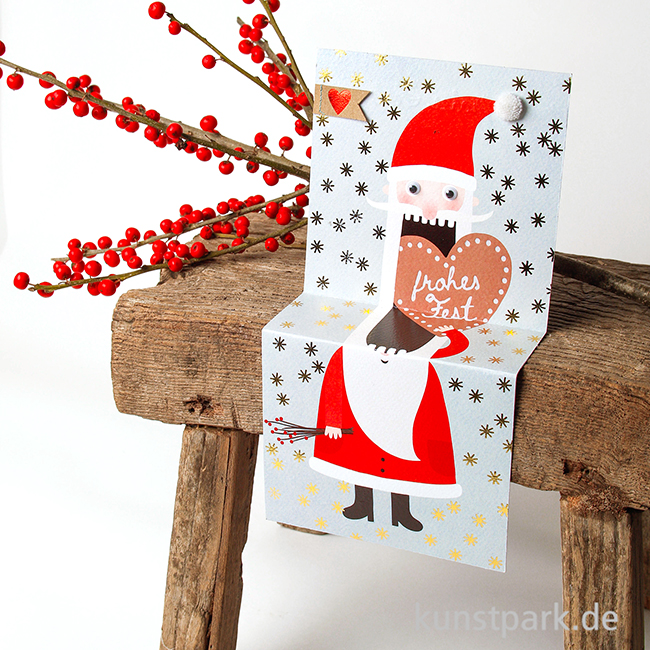 Artikelbild 2 des Artikels “Good old friends - Weihnachtskrümelkarte, Herz, Frohes Fest “
