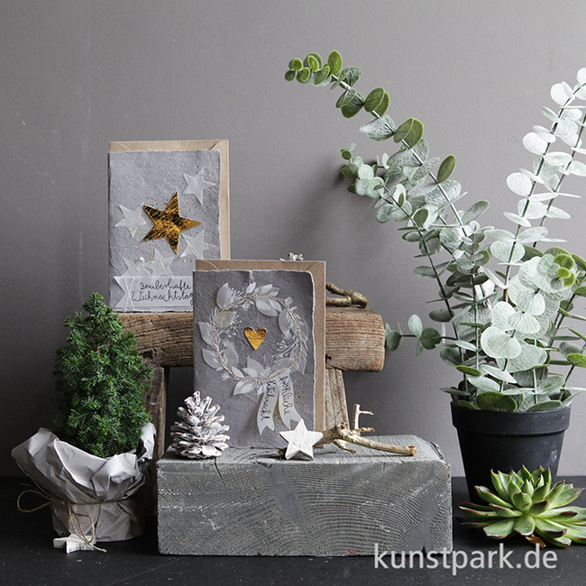 Artikelbild 2 des Artikels “Good old friends - Winterpapierkunstkarte, Herzkranz “