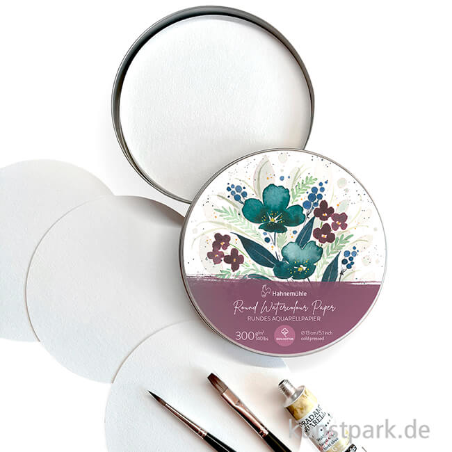 Artikelbild 2 des Artikels “Hahnemühle Aquarellpapier Rund in Metallbox, 13 cm, 30 Blatt, 300g “