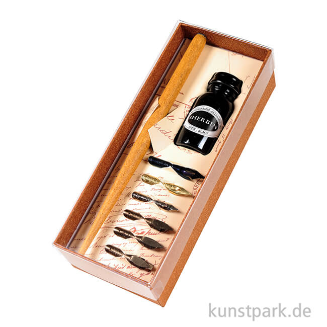 Artikelbild 2 des Artikels “HERBIN Kalligraphie Set mit Federhalter, Federn + Tinte “