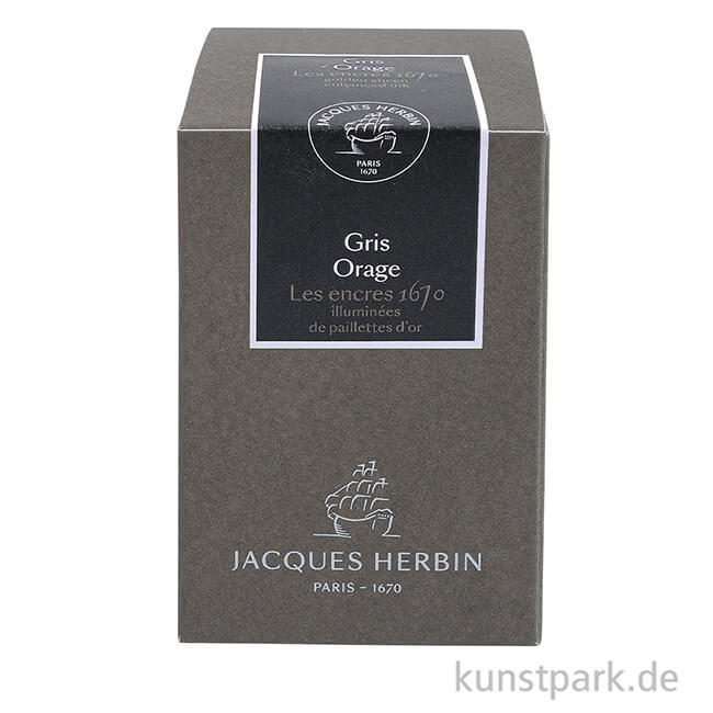 Artikelbild 2 des Artikels “HERBIN Luxus Schreibtinte 1670 mit Goldschimmer - Sturmgrau, 50 ml “