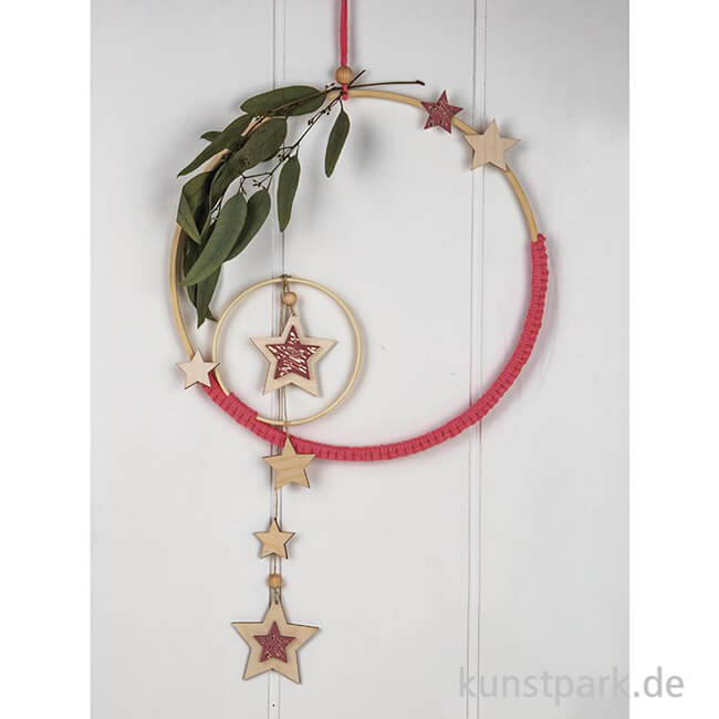 Artikelbild 2 des Artikels “Holz Deko Sterne, Natur, 3,5-7,5 cm, 10 Stück + Kordel “