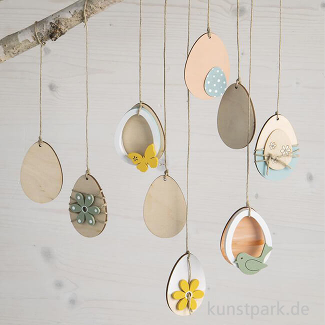 Artikelbild 2 des Artikels “Holz Ei mit Kordel, Natur, 4,5 x 6,5 cm, 12 Stück “