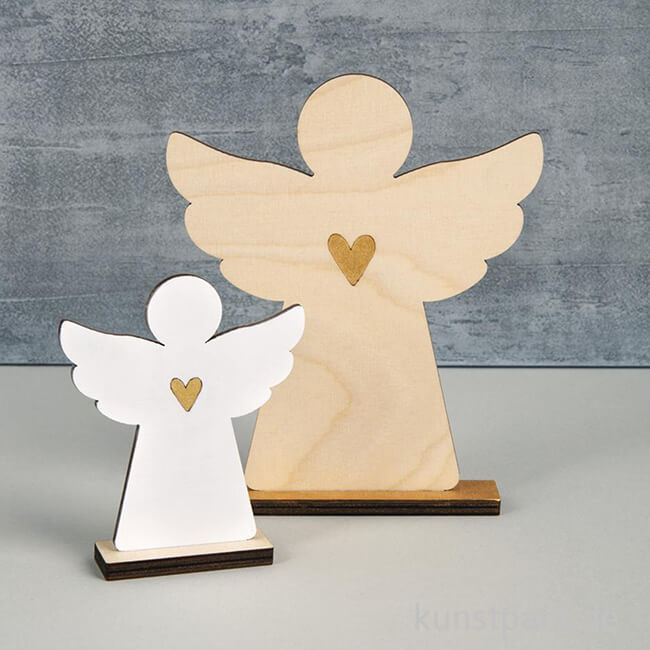 Artikelbild 2 des Artikels “Holz Engel zum Aufstellen, Natur, Höhe 9,5-15 cm, 4-teiliges Set “