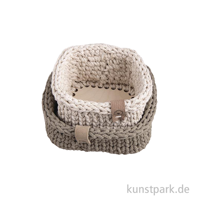Artikelbild 2 des Artikels “Holz Häkelböden Set, Natur, 16,5 x 16,5 cm + 12,5 x 12,5 cm “