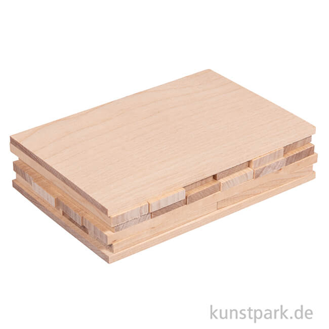 Artikelbild 2 des Artikels “Holz Klötzchen + Platten zum Basteln, Natur, Mini, 34er Set “