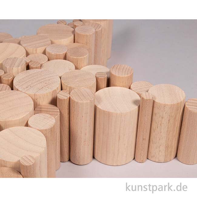 Artikelbild 2 des Artikels “Holz Rundstäbe Set, Natur, Durchmesser 1-4 cm, 5,5-6,5 cm, 99 Stück “