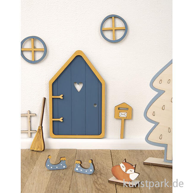 Artikelbild 2 des Artikels “Holz Wichteltür Tomte, Natur, 24-teiliges Set “
