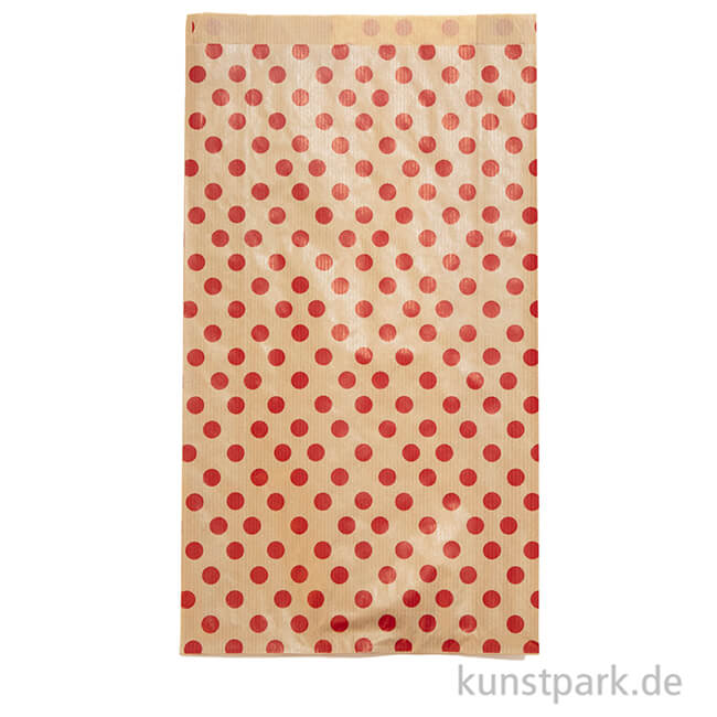 Artikelbild 2 des Artikels “Kraftpapier Tüten, Rote Punkte, 21 x 37 cm, 50 Stück “