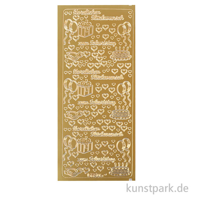 Artikelbild 2 des Artikels “Kreativ Sticker - Herzlichen Glückwunsch 2, Gold, 10 x 23 cm “
