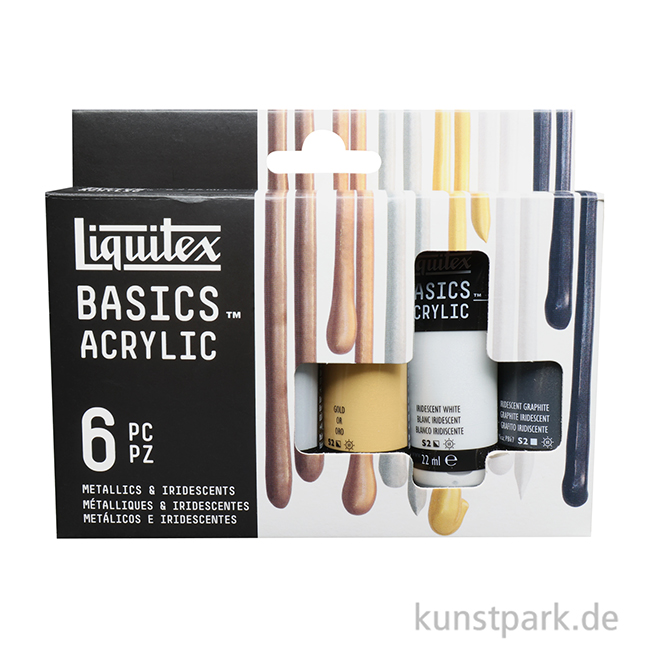 Artikelbild 2 des Artikels “Liquitex Basics Acrylfarben Set - Metallic & Iridescent, 6 x 22 ml “