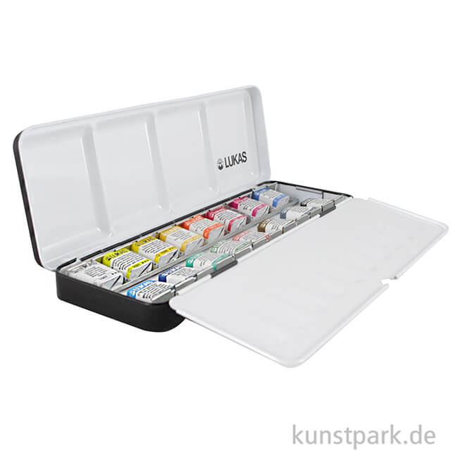 Artikelbild 2 des Artikels “Lukas 1862 Aquarell Metallkasten mit 16 halben Näpfchen “