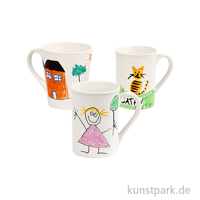 Artikelbild 2 des Artikels “XXL Set - 48 Porzellantassen mit Stiften zum Bemalen “