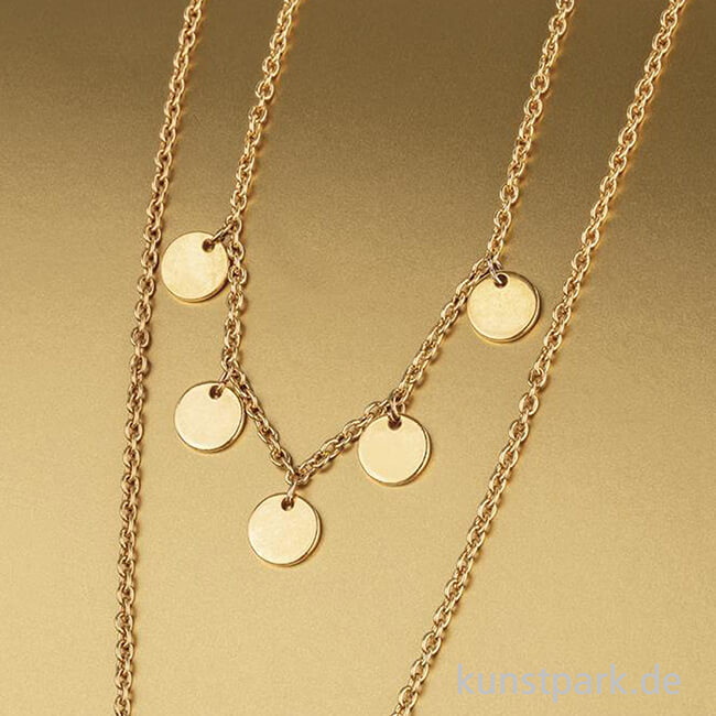 Artikelbild 2 des Artikels “Metall-Anhänger - Scheiben, Gold, 6 Stück, 2 Größen “