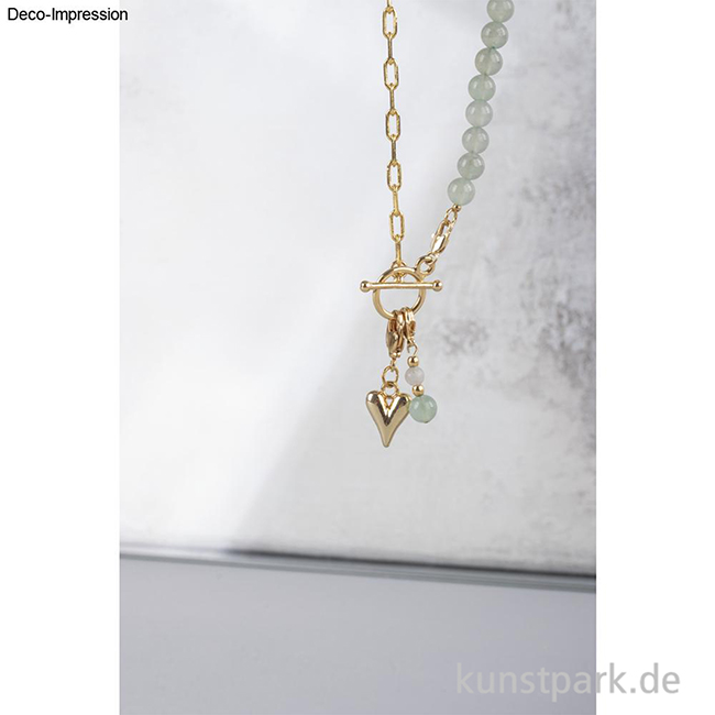 Artikelbild 2 des Artikels “Metall Charms Herzen, Gold, 11x16+10x18 mm, Ring 5 mm, 2 Stück “