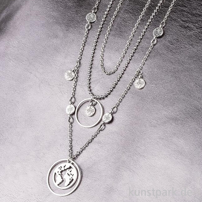 Artikelbild 2 des Artikels “Mini-Anhänger Metall - silberne Münze mit 2 Ösen, 4 Stück “