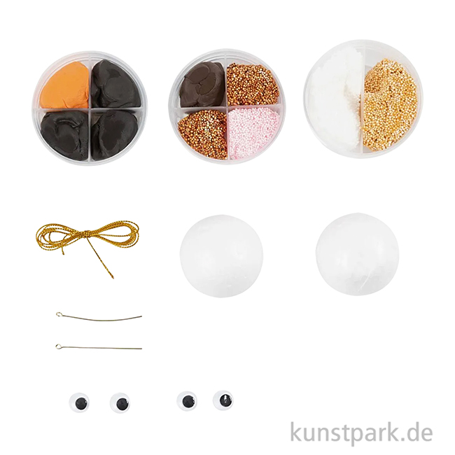 Artikelbild 2 des Artikels “Mini Bastelset Weihnachtskugeln Modellieren, Rentier + Schneemann “