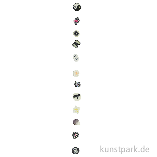 Artikelbild 2 des Artikels “Mini Clay Scheiben - Black & White, 12 Motive, 18g “