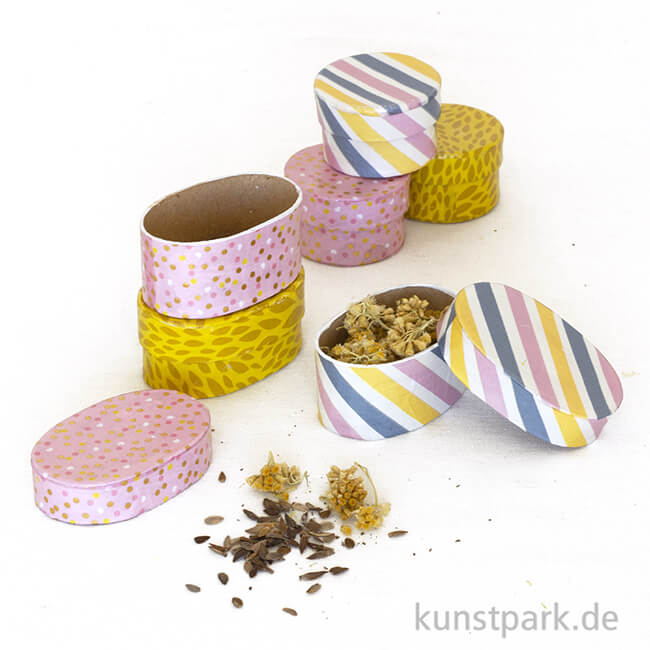 Artikelbild 2 des Artikels “Mini Pappschachtel Oval 7 x 4,5 x 3 cm “