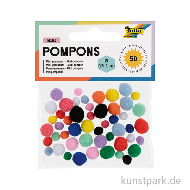 Artikelbild 2 des Artikels “Mini-Pompons, 50 Stück - farbig sortiert “
