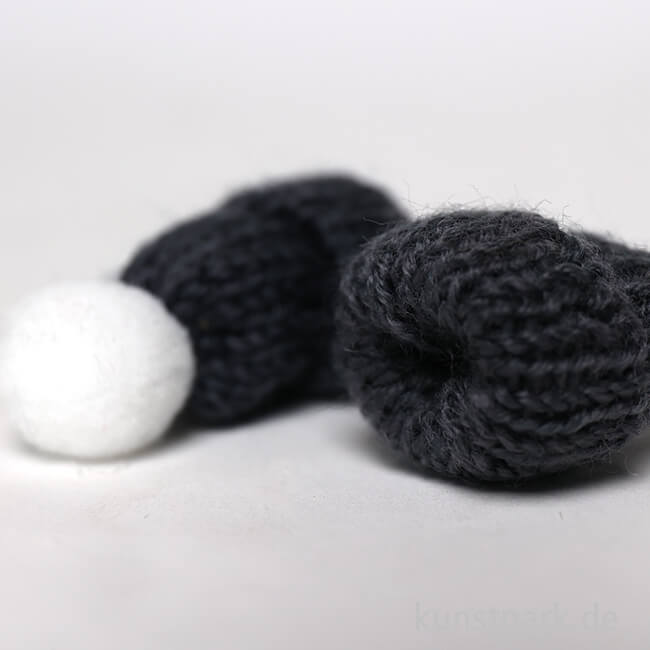 Artikelbild 2 des Artikels “Mini Strick-Mützen, Dunkelgrau, 4,5 cm, 2 Stück “